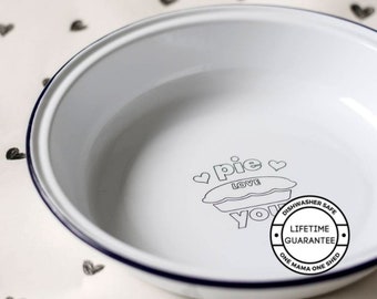 Personalised Pie Love You Dish - Engraved Enamel