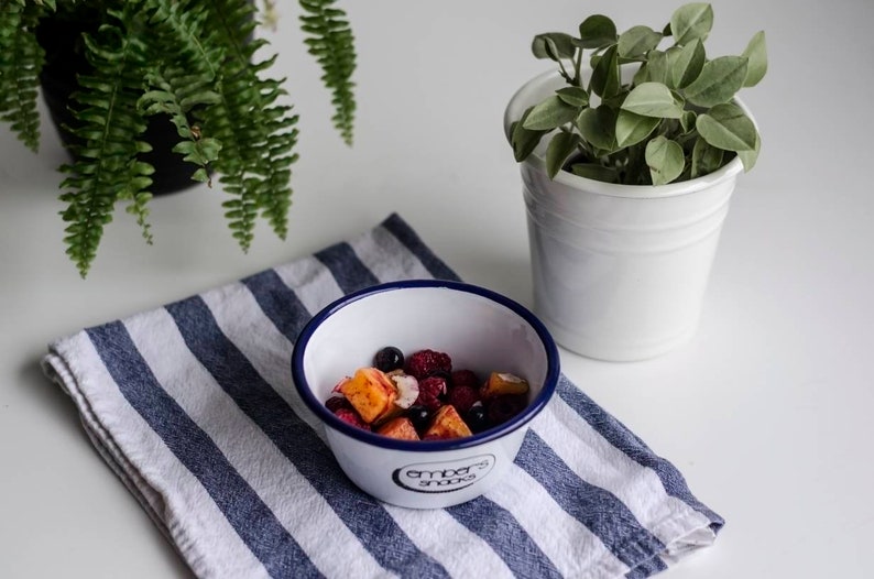 Personalised Snack Bowl Engraved Enamel Etsy