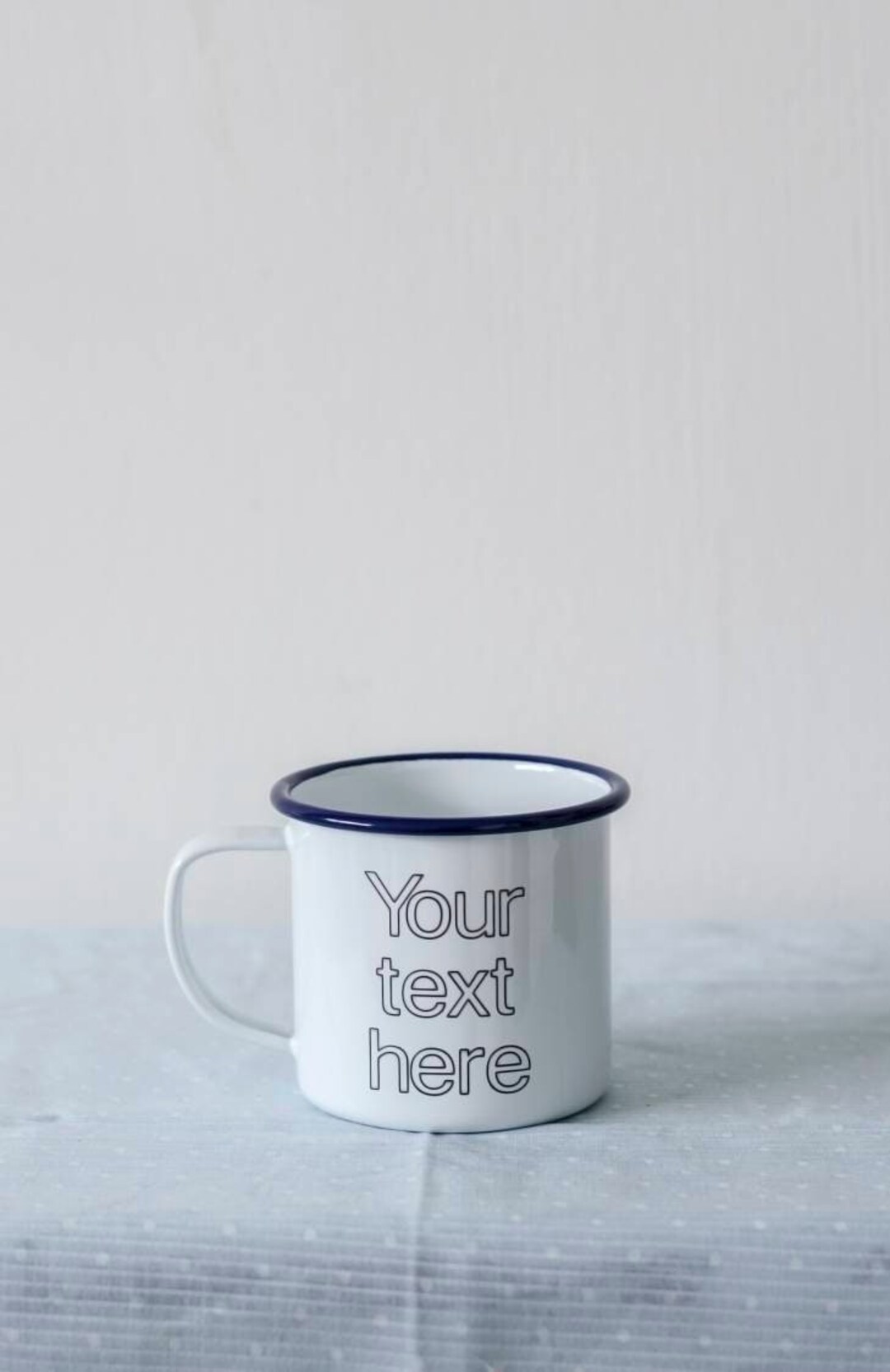 Your Text Here - Engraved Enamel Mug - Etsy UK