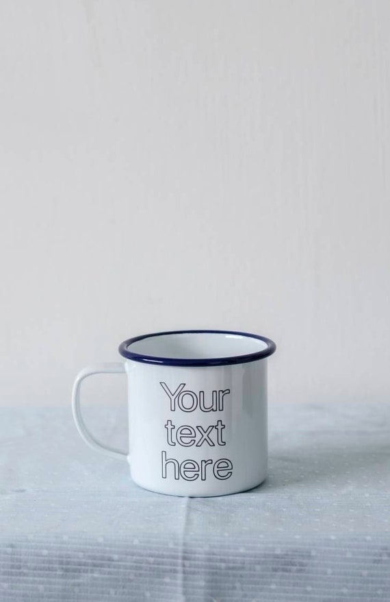 Your Text Here - Engraved Enamel Mug