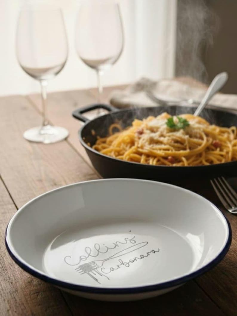 Pasta Bowl - Personalised Engraved Enamel image 2