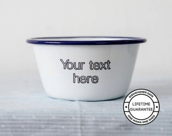 Your Text Here - Engraved Enamel Snack Bowl