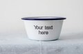 Your Text Here - Engraved Enamel Snack Bowl - Personalised Bowl For Popcorn, Crisps, Cereal etc