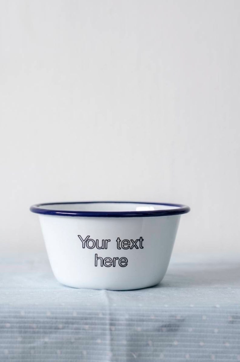 Your Text Here Engraved Enamel Snack Bowl Etsy UK
