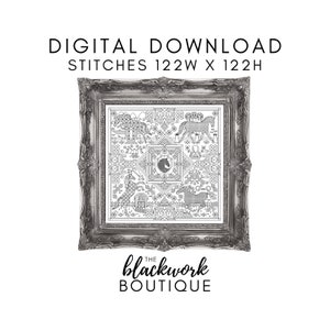 Blackwork Equestrian Tile