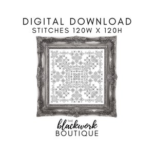 Blackwork Stained Glass Garden