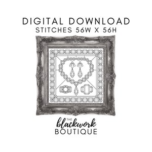 Blackwork Gemstone Ornament Series #2