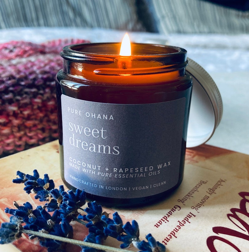 Sweet Dreams Amber Jar Aromatherapy Candle Relaxing Candle image 1