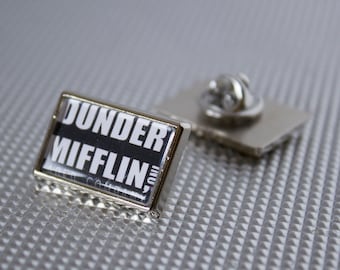 The Office Inspired Dunder Mifflin Rectangle Pin Badge