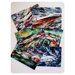 ArtPostCards - Set of 6 - Postcards - A6 - Landscape - Print - Abstract - Thank You - Gift - Birthday - Stina de Luna