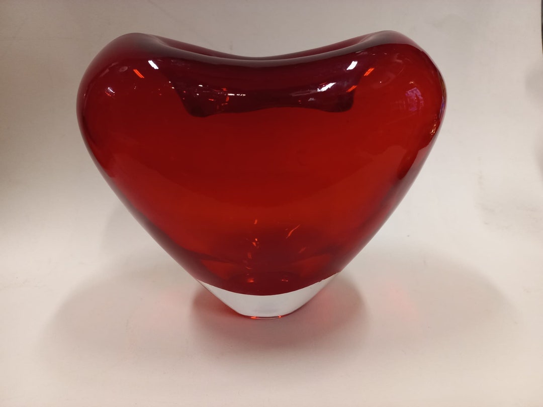 1990s Murano Glass Heart Vase by Maria Christina Hamel Etsy