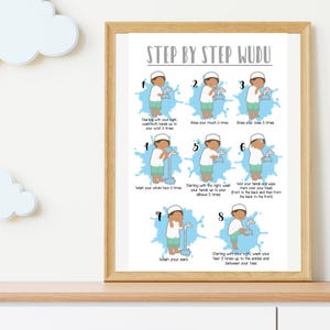 Wudu-grafiek, islamitische muurkunst voor kinderen, nuttige herinneringen, kunst aan de muur, moslimkinderen, islamitisch kinderdecor
