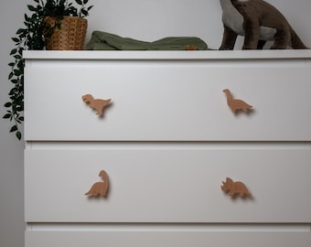 恐竜家具ノブ、木製 - 恐竜の子供部屋の装飾、恐竜のテーマ - 引き出しノブ、ドレッサーノブ