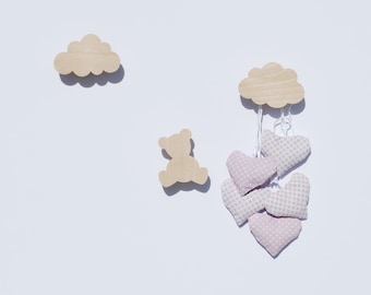 Wooden wall hook for children's room - hook - coat rack - cloud - baby room decoration - birth gift - Scandinavian style