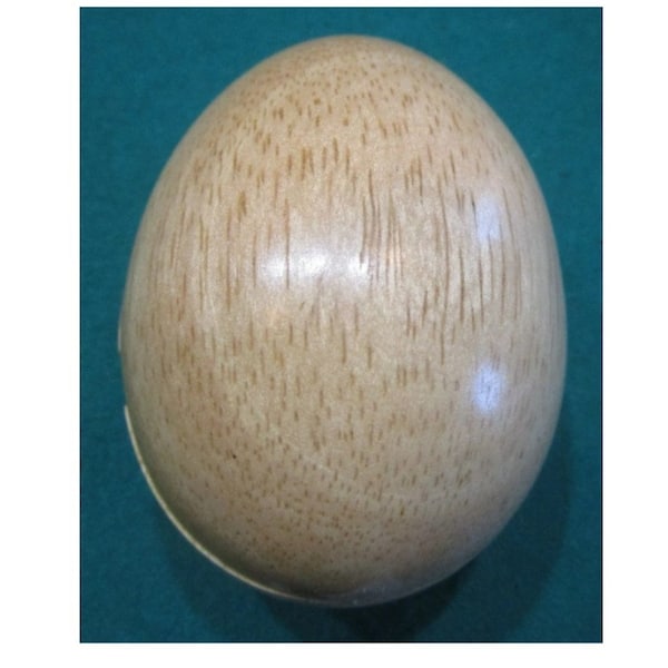 The 2 piece Wood  EGG PUZZLE Brain Teaser Gift with stand