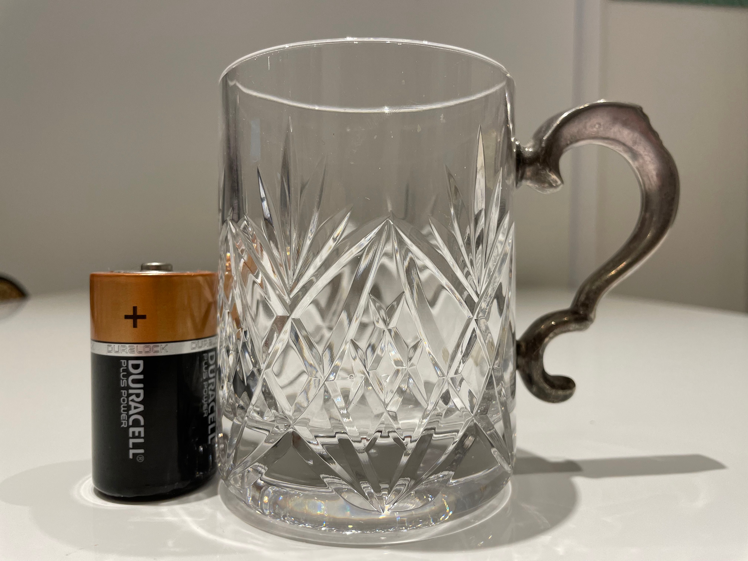 Royal County Lead Crystal Tankard With Silver Plated Handle, Glass