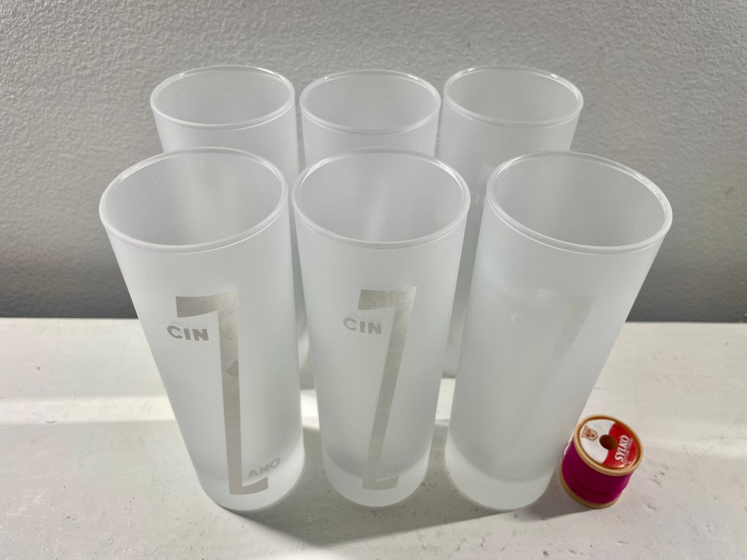 X6 Highball Cinzano Glasses, 1980s, Collectable Vintage, G&T X6 Highball Cinzano Glasses, 1980s, Collectable Vintage, G&T