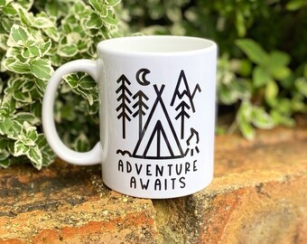 Adventure Awaits Mug, Camping Mug