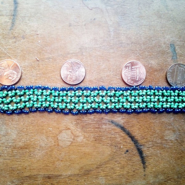 Green and Blue Flat Bracelet