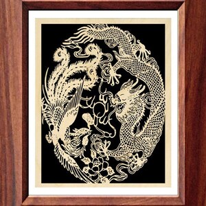 027mw - Dragon&Pheonix - Scroll Saw Pattern (pdf)