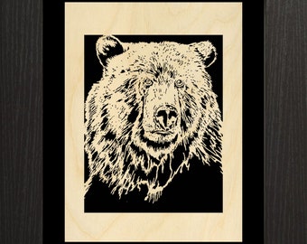047mw - Grizzly Portrait- Scroll Saw Pattern