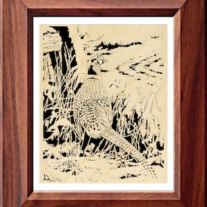 124mw - Winter Pheasant - Scroll Saw Pattern (pdf)