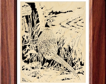 124mw - Winter Pheasant - Scroll Saw Pattern (pdf)