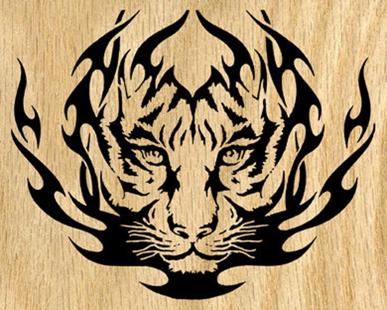 111mw Tiger Fire Scroll Saw Pattern pdf Etsy