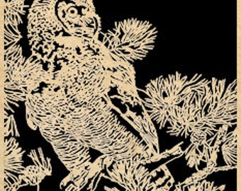 078 - Owl In Tree - Scroll Saw Pattern (pdf)