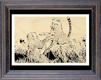 Leopard Scroll Saw Pattern, Feline Woodworking Project (PDF)