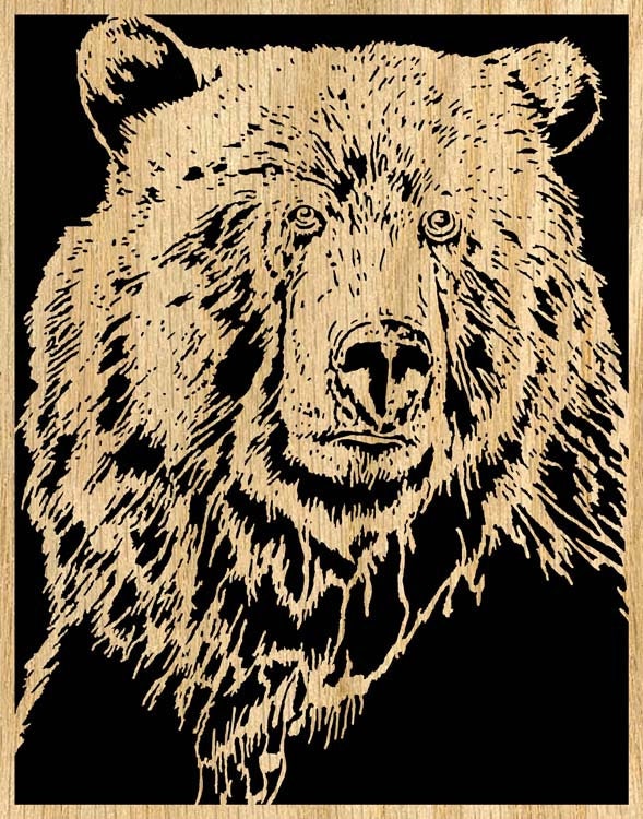 047mw Grizzly Portrait Scroll Saw 