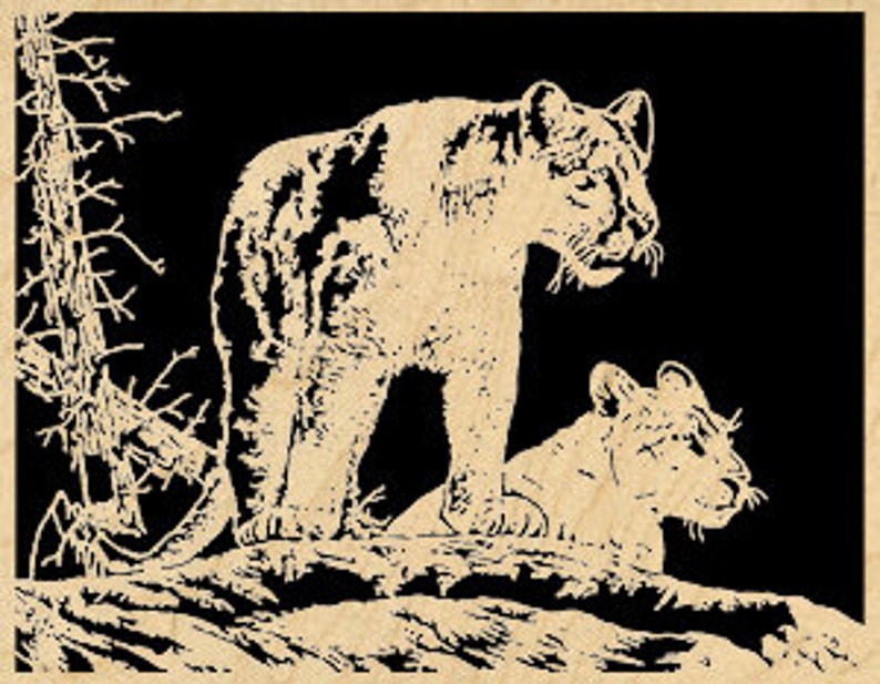 070mw Mountain Lion Scroll Saw Pattern pdf Etsy