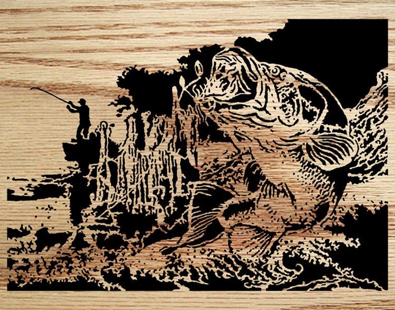 058mw Large Mouth Bass Scroll Saw Pattern pdf Etsy