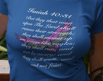 Soar on Wings Like Eagles Isaiah 40:31 Bible Verse Shirt | Trust in the Lord | Do Not Grow Weary | Inspirational Christian T-Shirt