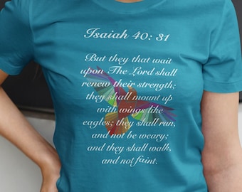 Isaiah 40:31 Bible Verse Shirt | Trust in the Lord | Soar on Wings Like Eagles | Do Not Grow Weary | Inspirational Christian T-Shirt