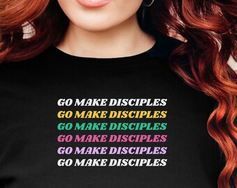 Jezus zei: maak discipelen | T-shirt met grote commissie | Shirt met bijbeltekst Matteüs 28 | Inspirerend evangelie | Christelijk tiener-T-shirt