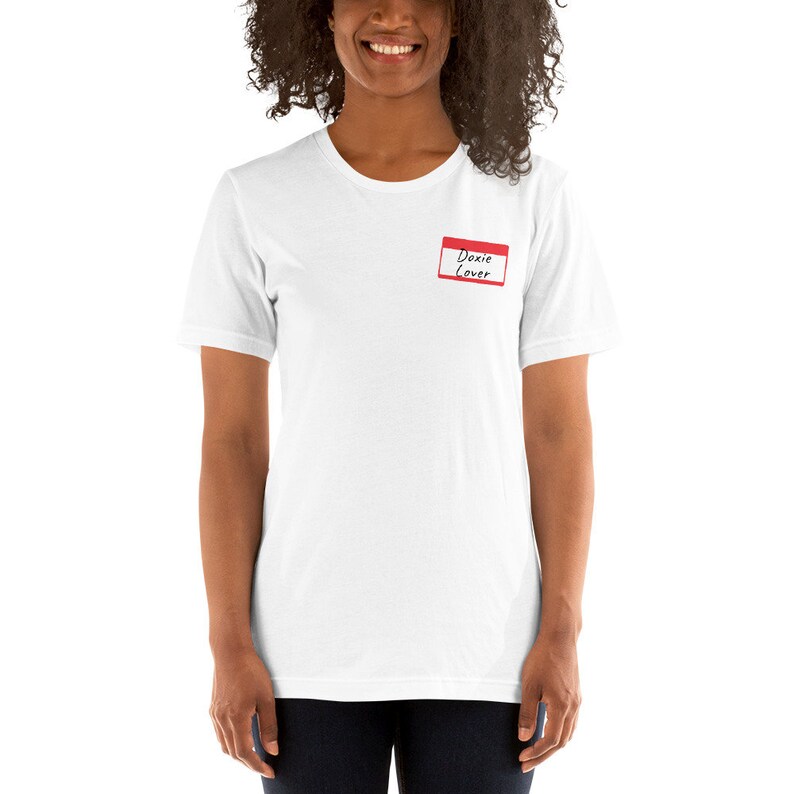 Weiner Dog Doxie Shirt Doxie Lover Name Tag Shirt Sausage Dog Dog Mom Wiener Dog Lover Shirt Dachshund Lover Shirt Doxie Mom
