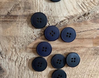 9 black buttons / sustainable / sew-on buttons / blouse buttons / shirt buttons