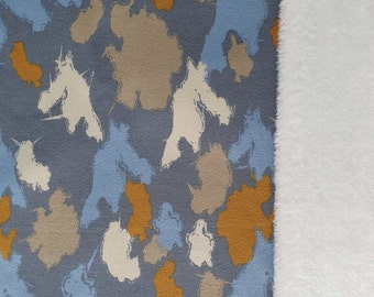 0,5 m de vellón alpino camuflaje gris abstracto