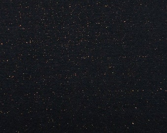 0,5 m de canalé, tejido de canalé, Lurex, negro y bronce