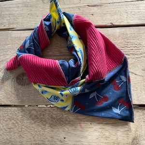 Halstuch Herbstzeit zum binden Patchwork Einzelstück / Kopftuch / Tuch