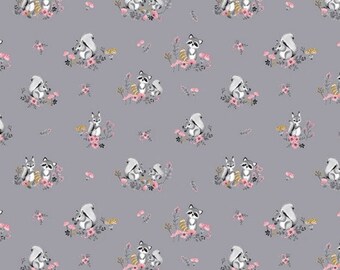 0.25 m cotton children&#39;s fabrics raccoon squirrel