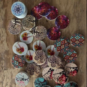 Wooden buttons, button motifs 1 piece, children's buttons 2 cm, to choose from