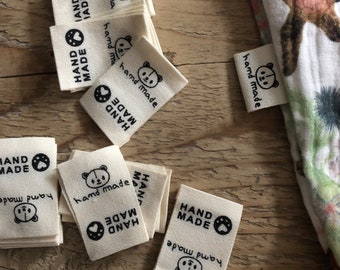 Labels, Labels 5/10 pieces, Labels Handmade sewing, Labels for sewing in, Tags