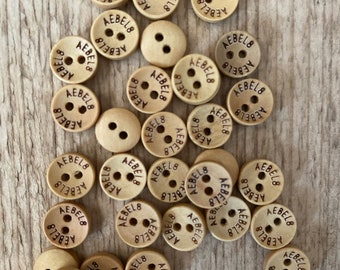 Natürliche Miniknöpfe 9mm handmade aus Holz