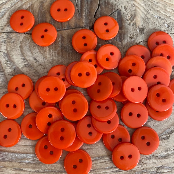 Button 15 mm rust red orange 5 or 10 pieces / blouse buttons / buttons for children