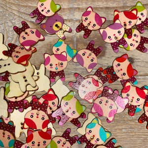 Buttons cat / wooden button to sew on