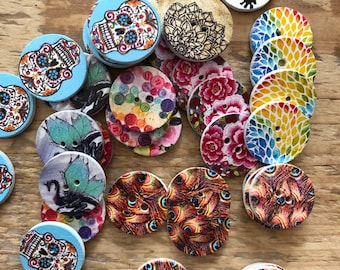 Wooden buttons, button motifs 1 piece, children's buttons 2 cm, to choose from