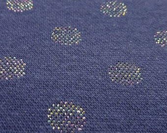 Puños de punto tubular con purpurina y lunares multicolor de lúrex de 0,5 m