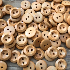 Natural wooden buttons, 5/10/15 pieces, 2-hole natural buttons